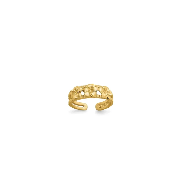 Plumeria Flower Toe Ring (14K)
