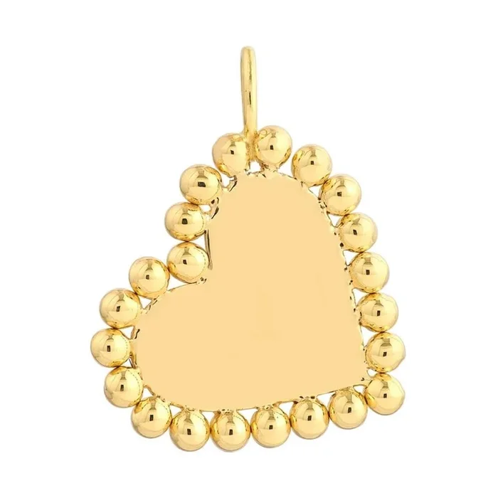 Polished Beaded Heart Pendant