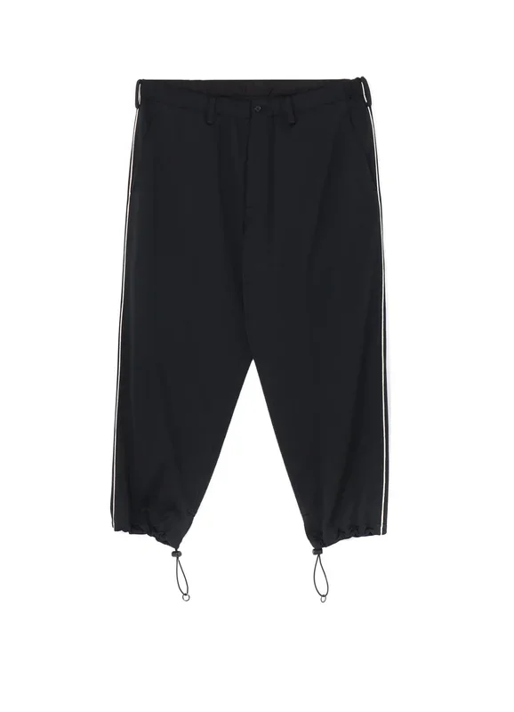 POLYESTER SMOOTH PIPING WIDE PANTS