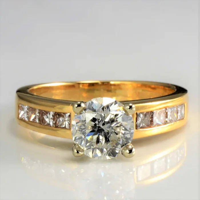 Princess Channel Accent Diamond Engagement Ring | 1.44 ctw | SZ 6 |