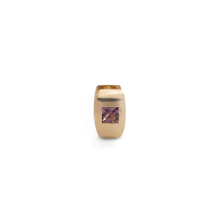 Princess Cut Violet Spinel – Love : Gemstone Huggie Earring