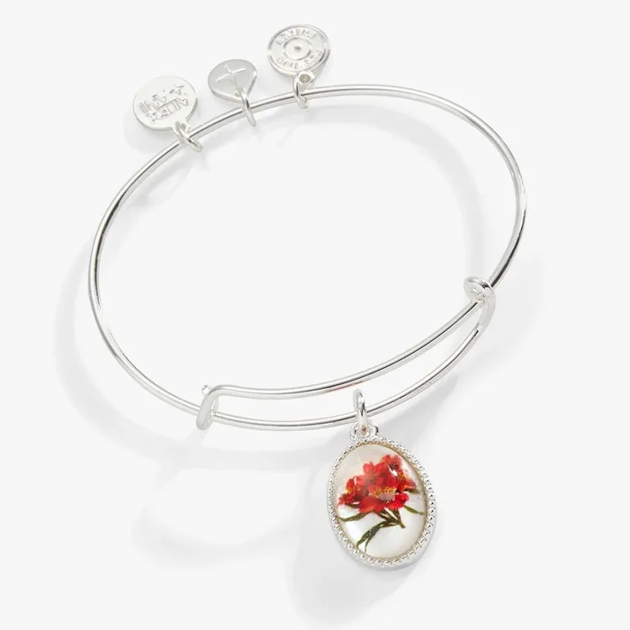 Printed Flower ‘Sister’ Charm Bangle