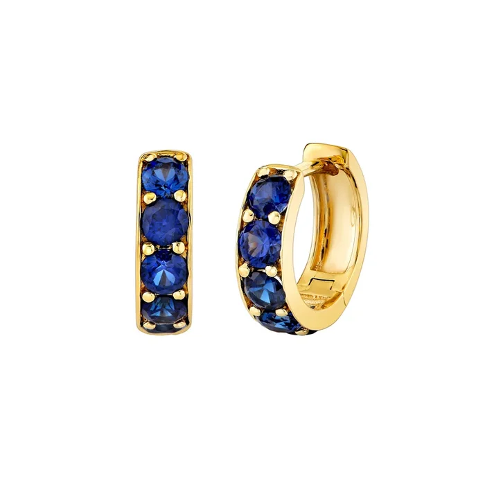 Prong Set Sapphire Huggies