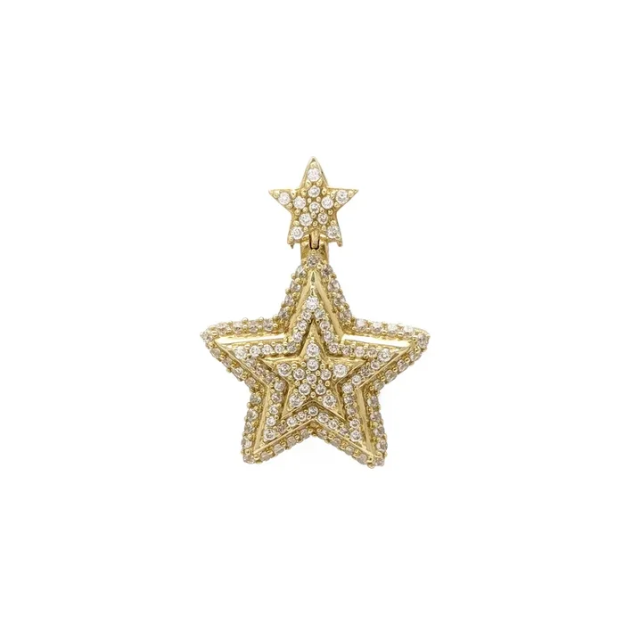 Protruding Icy Star Pendant (14K)