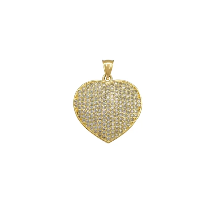 Puffy Icy Heart Pendant (14K)