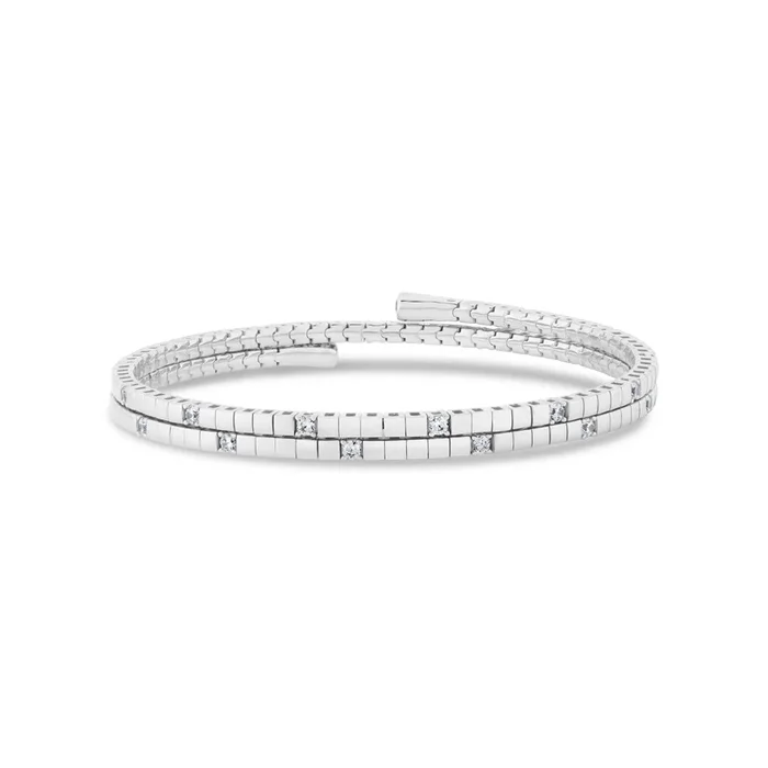 Pure Flex Two Row Bracelet Finished in Platinum
