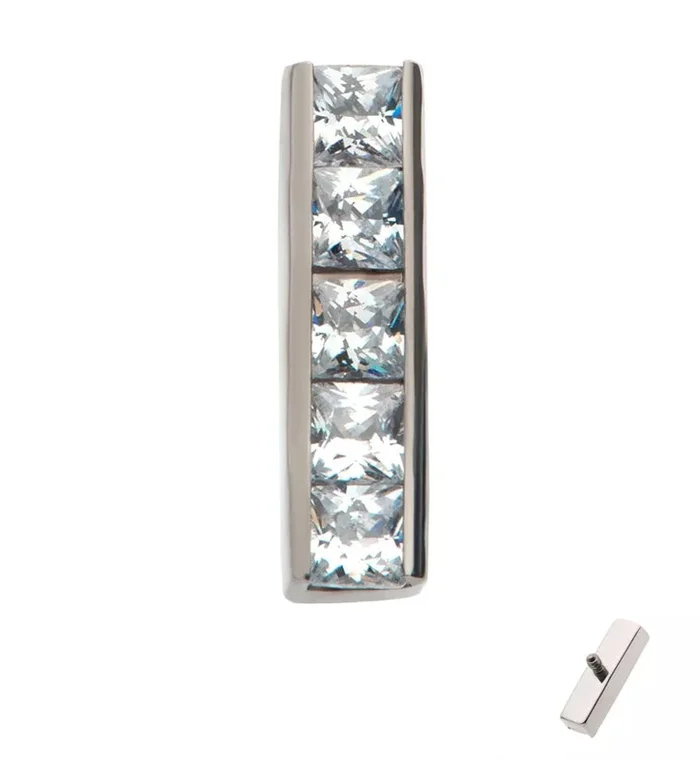 Rack CZ Bar Internally Threaded Top
