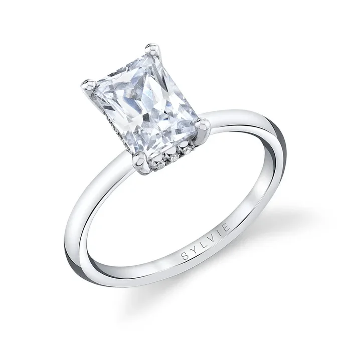 Radiant Cut Hidden Halo Engagement Ring – Melany