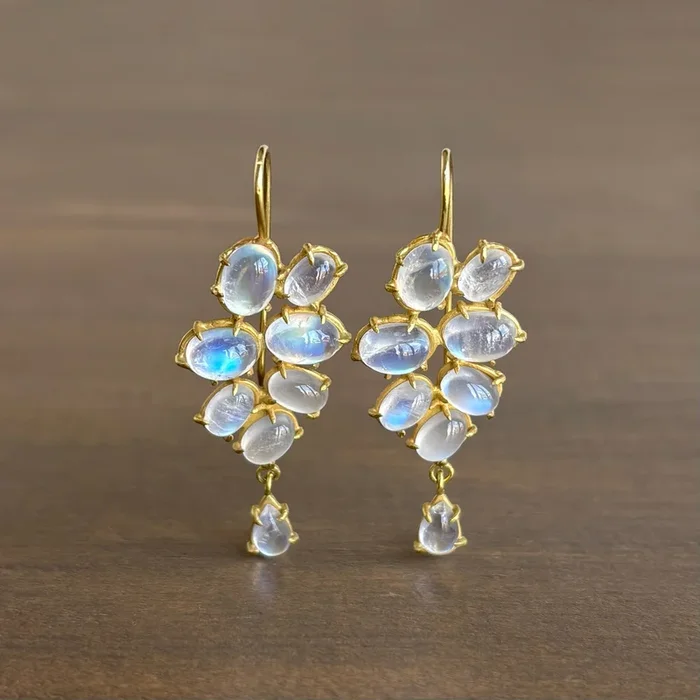 Rainbow Moonstone Florette Earrings