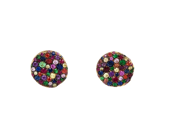 Rainbow Sapphire Baby Malak Bonbon Stud Earrings
