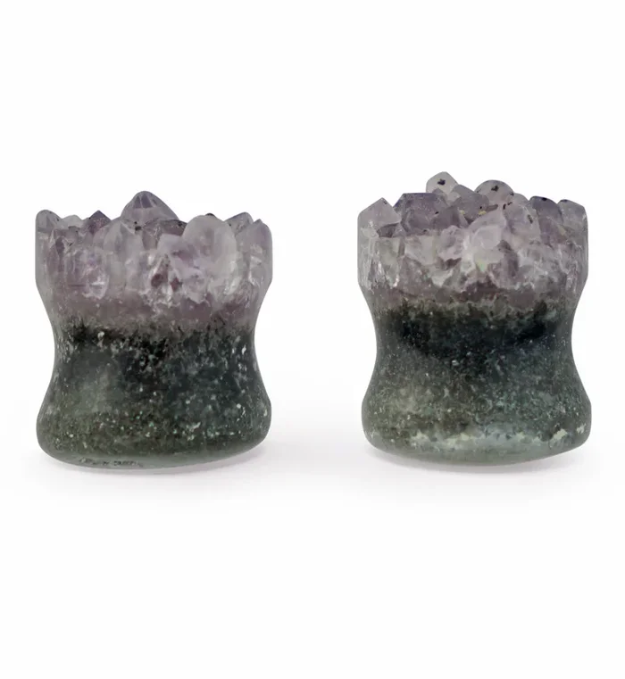Raw Amethyst Plugs 1/2″ (12mm) Version 3
