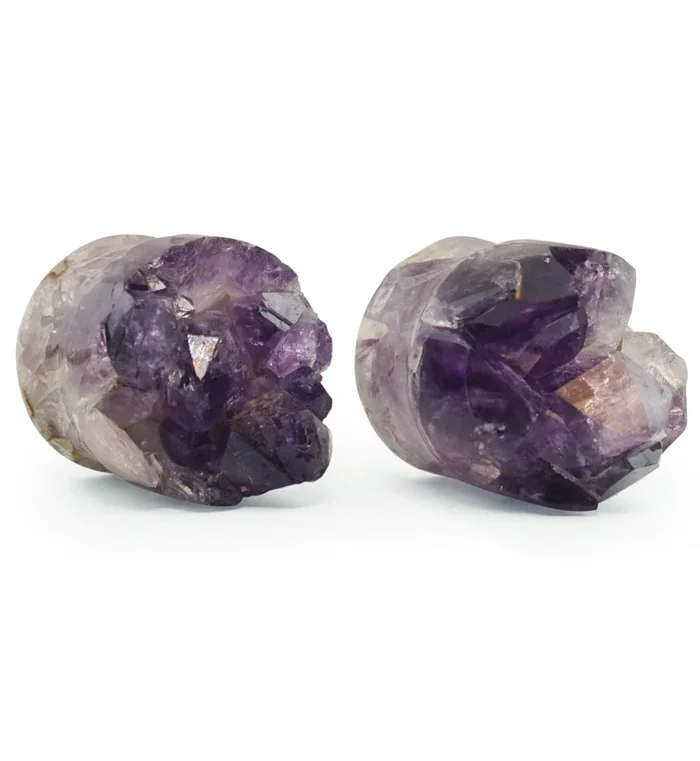 Raw Amethyst Plugs 7/8″ (22mm) Version 8