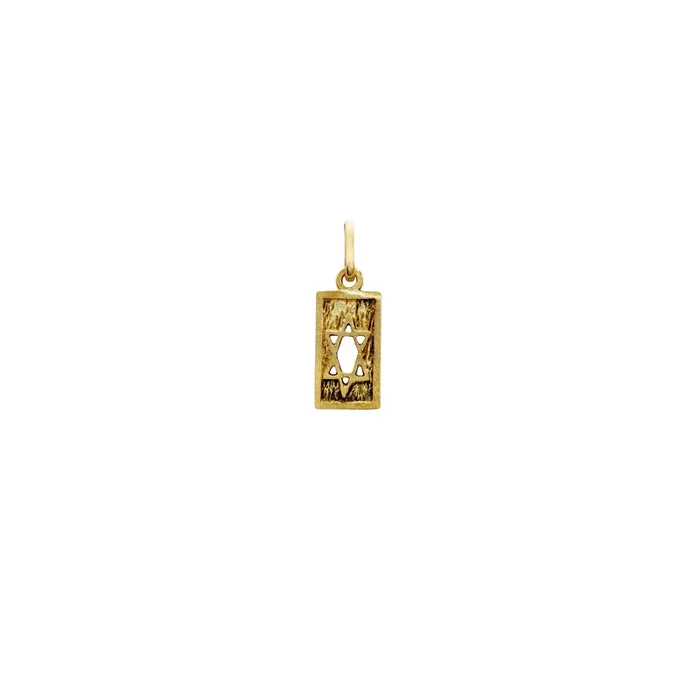Rectangular Star of David Pendant (14K)