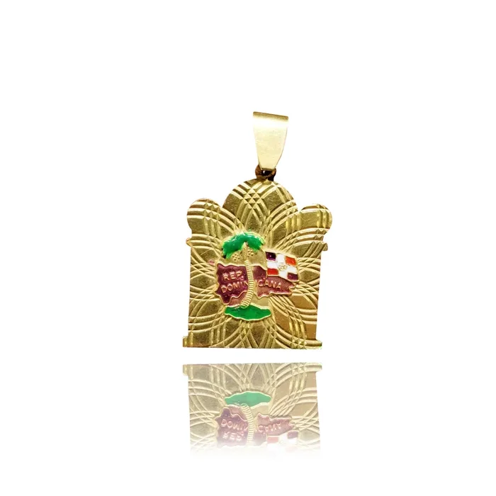 Republica Dominicana (Dominican Republic) Yellow Gold Pendant (14K)