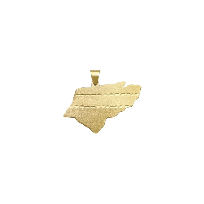 Republica Dominicana Map Vintage Engravable Pendant (14K)