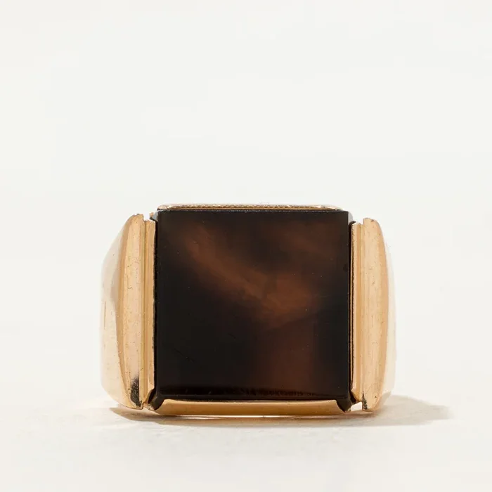 Retro Agate Cocktail Ring | 4.60ct | SZ 7.75 |