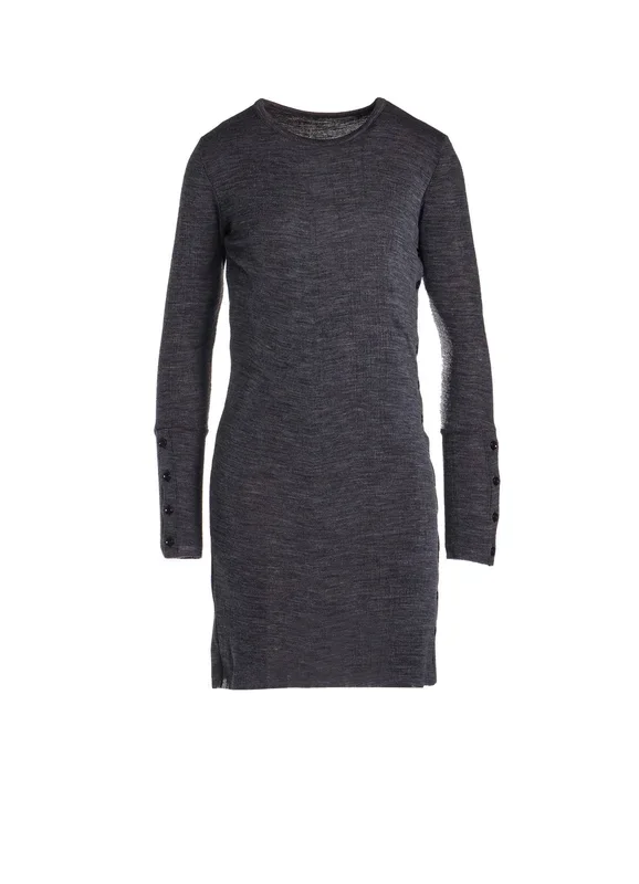 REVERSED RIB BUTTON OPEN ROUND NECK T