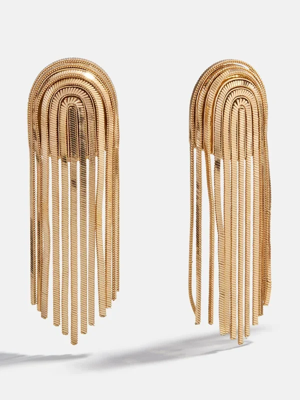 Rhea Fringe Statement Earrings – Gold