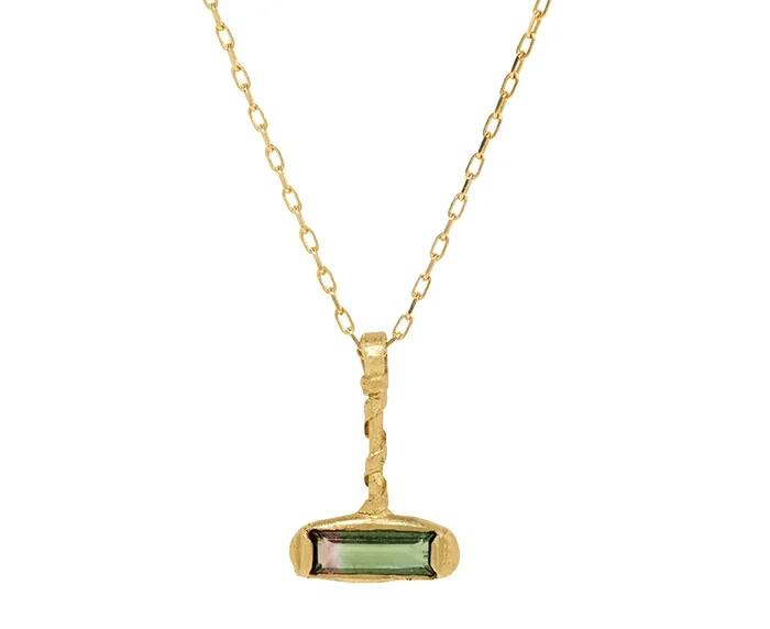 Rhubarb Tourmaline Pendant Necklace