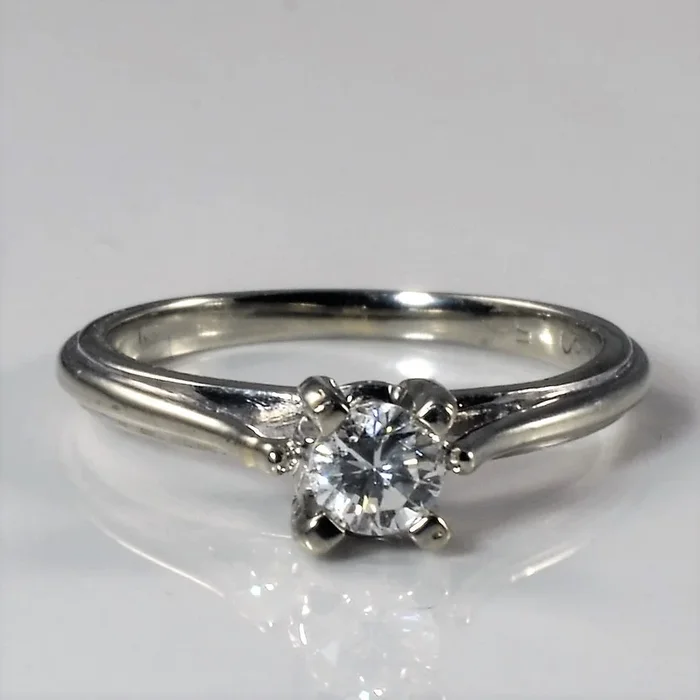 Ridged Knife Edge Solitaire Diamond Ring | 0.19ct | SZ 4 |