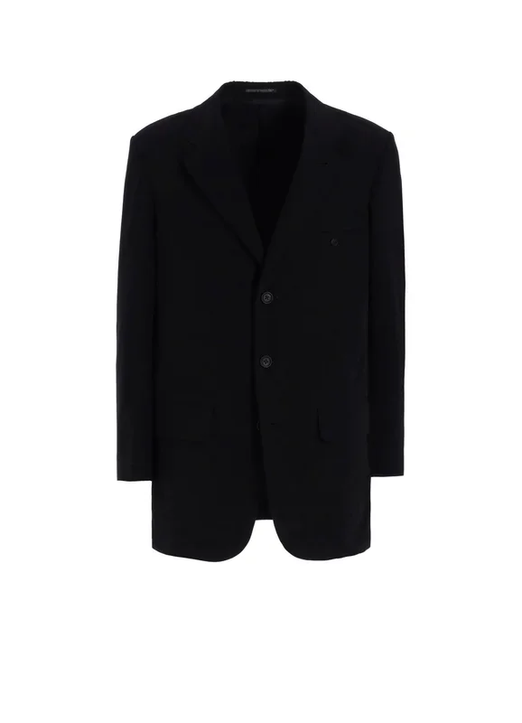 RIGHT DOUBLE RIMMED POCKET JACKET WITH COTTON LINEN UNEVEN YARN CANVAS