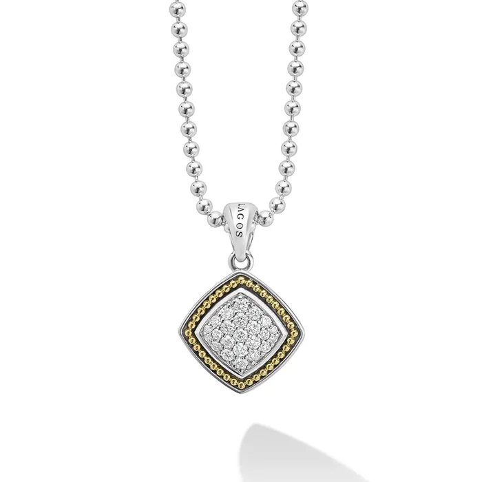 Rittenhouse Two-Tone Square Diamond Pendant Necklace