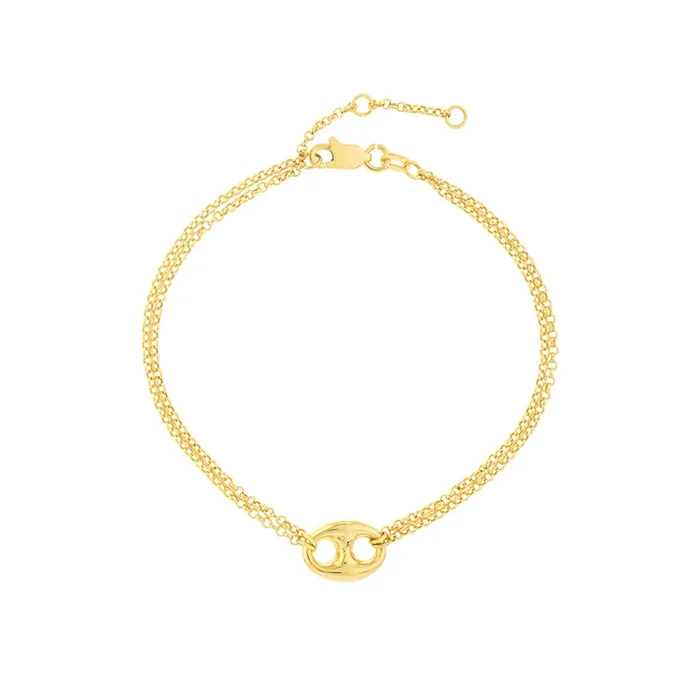 Rolland’s Designs 14K Gold Double Chain Bracelet