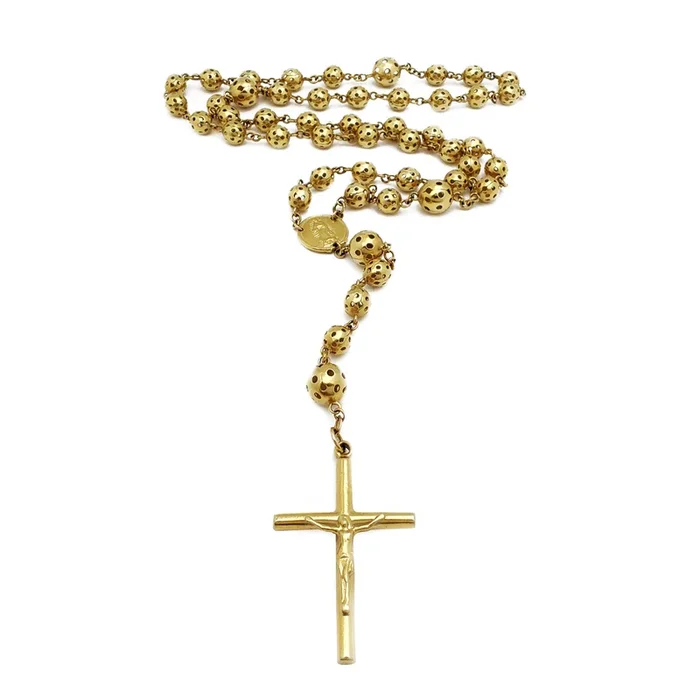 Rosary Filigree Holes Necklace (14K)