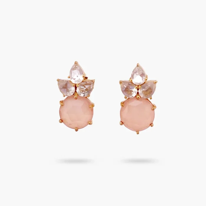 Rose and Crystal Quartz Classy Earring