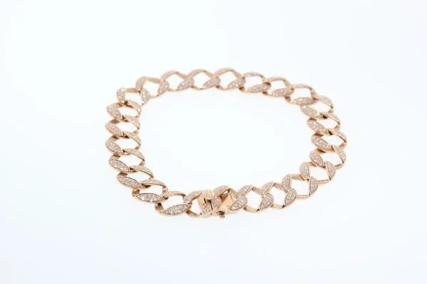 Rose gold Cuban link bracelet (SKU B034)