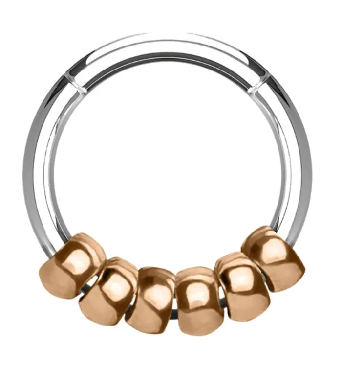 Rose Gold PVD Strand Hinged Segment Ring