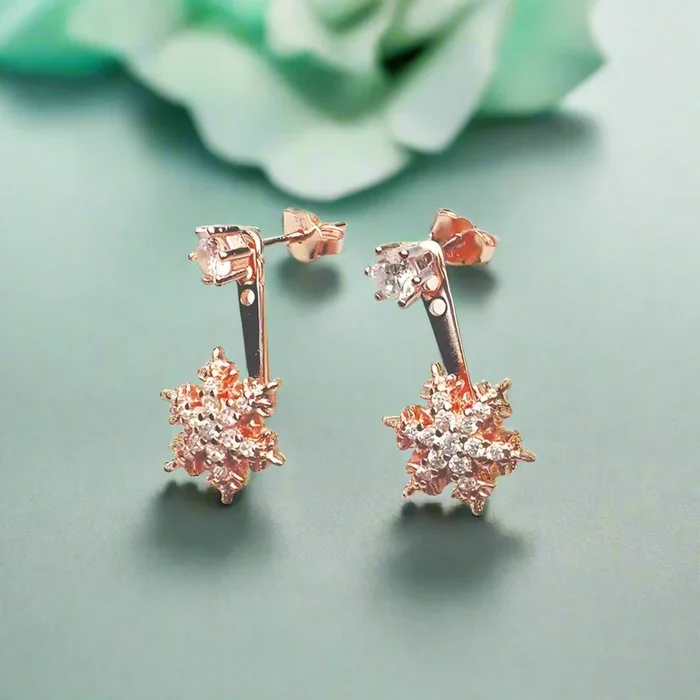 Rose Gold Snowflake Diamond OptionEarrings