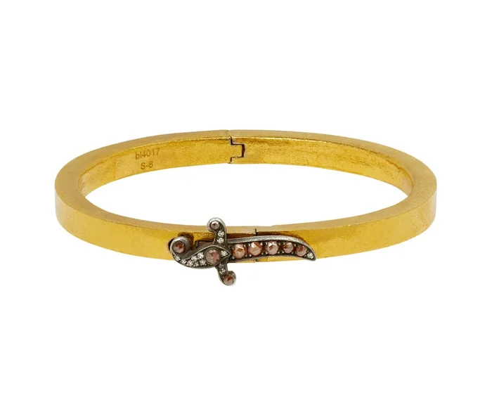 Rough Diamond Dagger Bangle Bracelet