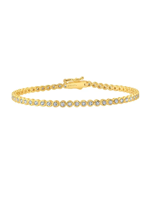 Round Bezel Bracelet Finished in Gold
