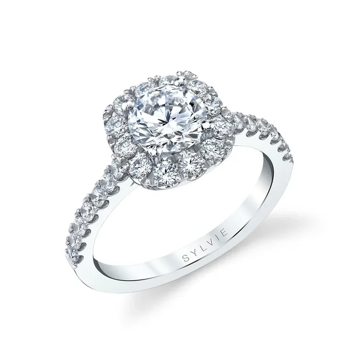 Round Cushion Cut Classic Halo Engagement Ring – Jacalyn