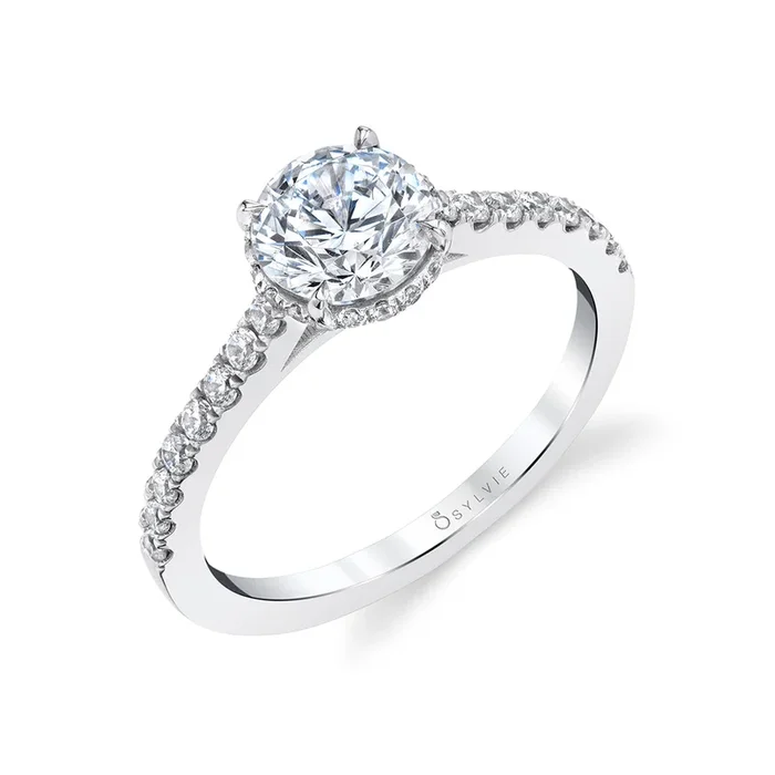 Round Cut Classic Hidden Halo Engagement Ring – Anastasia