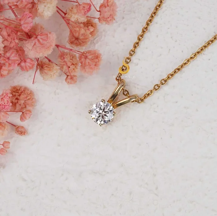Round Cut Moissanite Pendant Necklace 1.50 CT/7.0 MM