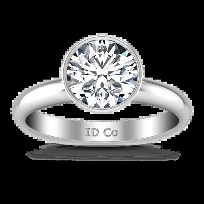 Round Diamond Solitaire Engagement Ring Contempo 14K White Gold