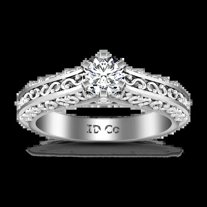 Round Diamond Solitaire Engagement Ring Whitney 14K White Gold