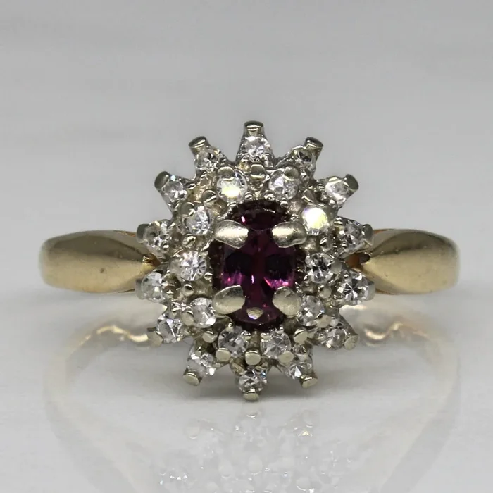 Ruby & Diamond Cocktail Ring | 0.20ct, 0.18ctw | SZ 3.75 |