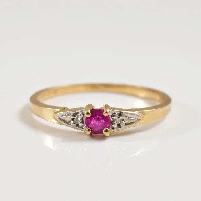 Ruby & Diamond Ring | 0.12ct, 0.01ct | SZ 5.5 |