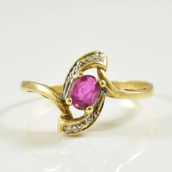 Ruby & Diamond Ring | 0.26ct, 0.02ctw | SZ 7 |