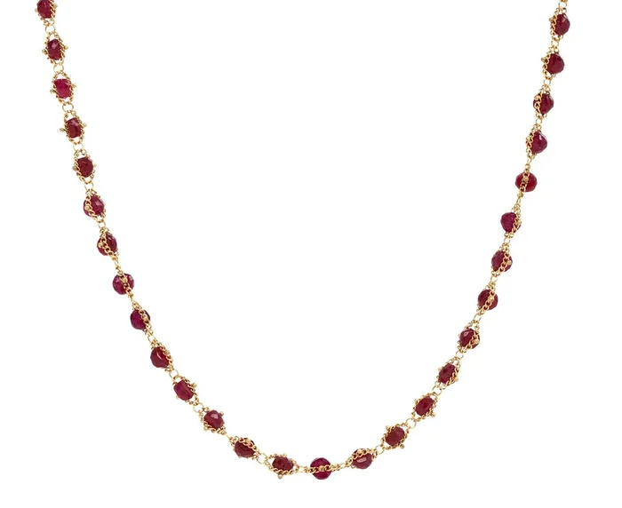 Ruby Woven Textile Necklace