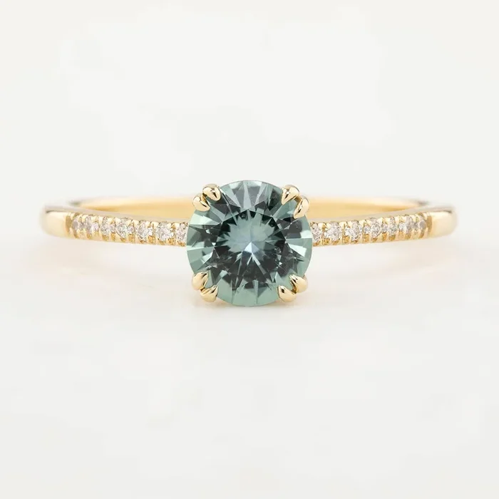 Sabrina Ring 0.85ct Light Aqua Green Montana Sapphire (One of a kind)
