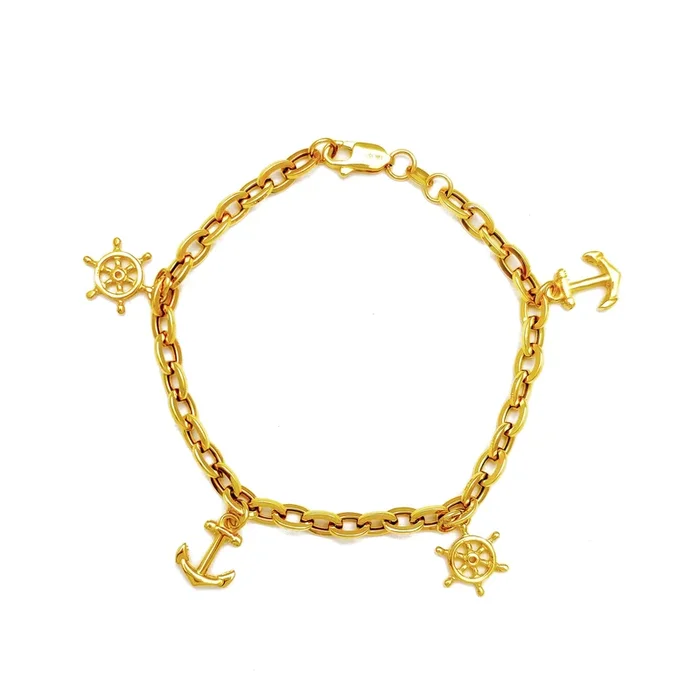 Sailor Charms Cable Bracelet (14K).