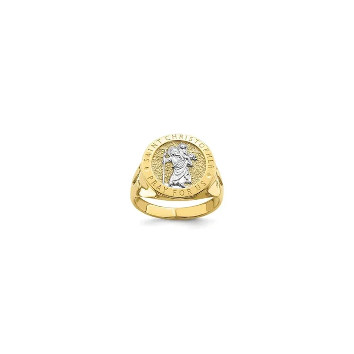 Saint Christopher Two-Tone Ring (14K)