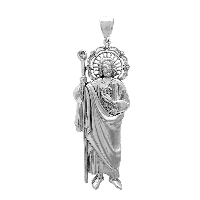 Saint Jude Staff & Halo Pendant (14K)