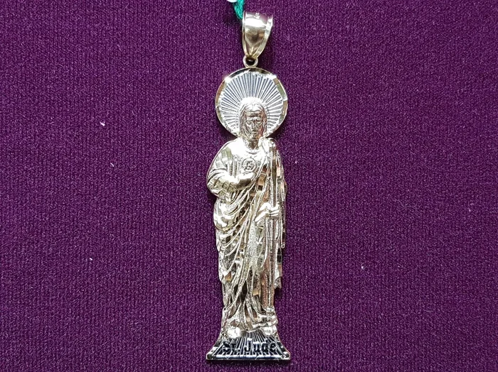 Saint Jude Two-Tone Pendant (Pedestal) 14K