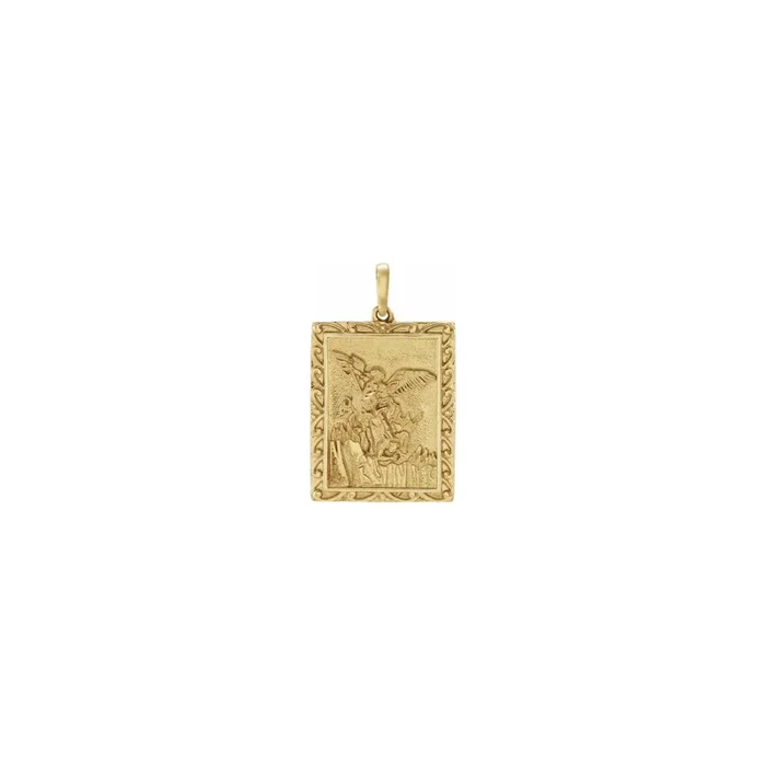 Saint Michael Adorned Rectangular Medal