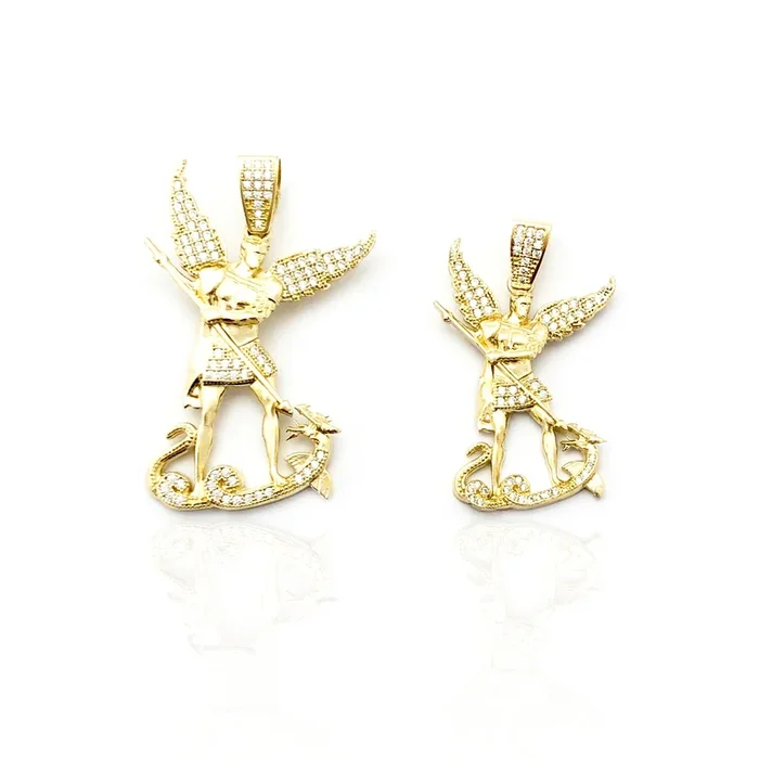 Saint Michael CZ Pendant (14K)